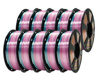 Filamento de Impresora 3D Yiqiu3D Silk PLA de 1.75mm, Juego de Colores Pastel Macaron para Regalos y Decoración, Compatible con Bambu Lab y Creality