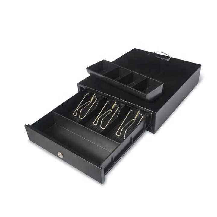 High Quality Black Top Selling Cash Drawer for POS Terminal with 4 Bill 5 Bill Mini Cash Drawer with RJ11