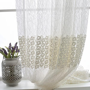 Bianco <span class=keywords><strong>trasparente</strong></span> del ricamo su misura extra largo tende trasparenti - Product Image 1