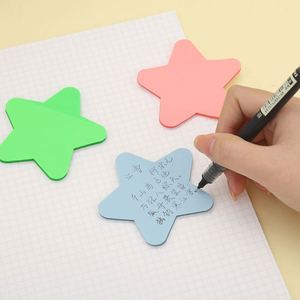 50sheets PET Star-Shaped Sticky Notes <b>Memo</b> <b>Pads</b> Assorted Colors Removable Adhesive Page Markers Office School Notebook - Product Image 2