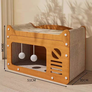 Cat Scratcher Schlaf bett 2 Schichten Cat <span class=keywords><strong>House</strong></span> <span class=keywords><strong>Indoor</strong></span> Wellpappe Großhandel Cat Scratcher Karton - Product Image 5