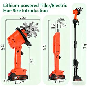 Motoculteur électrique sans fil 21V au lithium, multifonction, pour jardinage, désherbage et ameublissement du sol 2-en-1 - Product Image 3
