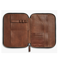Porte-documents en cuir Crazy Horse vintage, organiseur professionnel pour affaires avec fermeture éclair, fabrication OEM&ODM, marque fabriquée en Chine