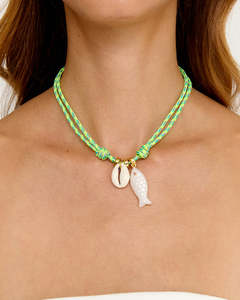 Collar con Colgante de Pez de Piedra Natural, Cordón Ajustable de Nailon Colorido, Gargantilla de Moda, Joyería Hecha a Mano para Mujer, Venta al por Mayor - Product Image 5