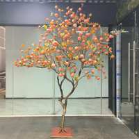 Arbre artificiel réaliste de type kaki, arbre porte-bonheur, pour intérieur et extérieur, décoration de vitrine d'hôtel et de centre commercial, simulation d'arbre fruitier artificiel