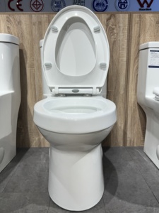 Kloset Duduk Keramik Satu Bagian Standar USA CUPC, Sistem Siram Tornado, Mudah Dibersihkan, untuk Kamar Mandi, Pemasangan di Lantai - Product Image 4