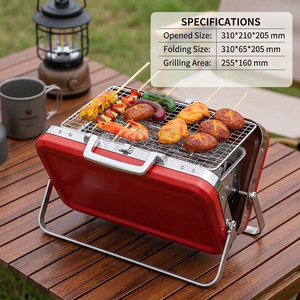 Parrilla Portátil Plegable de Carbón de Acero Inoxidable para Acampar, Hacer Picnic, Jardín, <span class=keywords><strong>Terraza</strong></span> y Fiestas al Aire Libre - Product Image 1