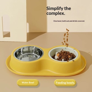 Comedero Doble para Perros y Gatos, Antiderrames, Antideslizante, Ecológico, Dispensador de Agua y Almacenamiento de Alimentos - Product Image 1