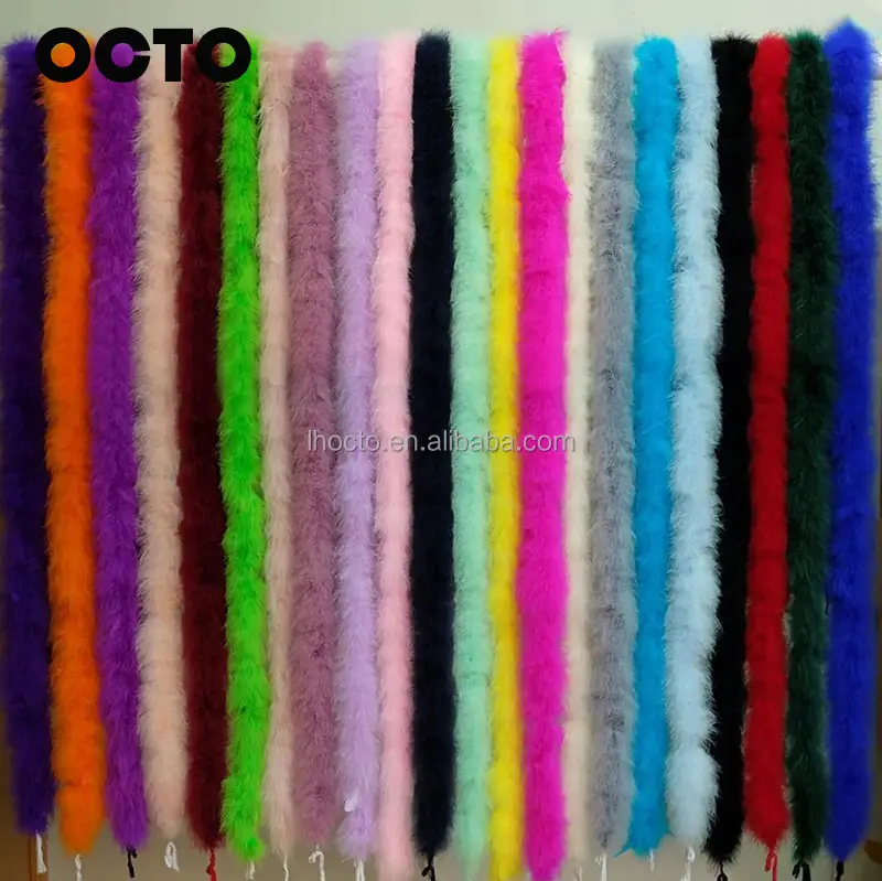 Adornos de diseño de moda para manualidades DIY, adornos de plumas de pavo de marabú esponjoso, colores teñidos, Boas de corte, venta al por mayor