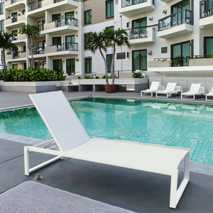 Chaise longue <span class=keywords><strong>de</strong></span> luxe <span class=keywords><strong>pour</strong></span> patio d'hôtel avec cadre en aluminium Chaise longue en <span class=keywords><strong>tissu</strong></span> maillé imperméable <span class=keywords><strong>pour</strong></span> villa, <span class=keywords><strong>jardin</strong></span>, piscine - Product Image 3