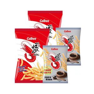 แคร็กเกอร์ calbees กุ้ง65กรัม<span class=keywords><strong>ของ</strong></span>ประเทศไทยขนมที่แปลกใหม่รสชาติดั้งเดิมและพริกไทยดำ - Product Image 2