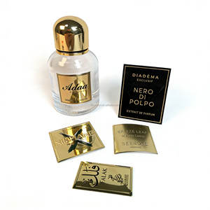 2025 Custom Metal Brand 3d Logo Transcripts Sticker Label Engraved <b>Gold</b> Selfadhesive Metal Label Sticker Perfume Matel Label - Product Image 1