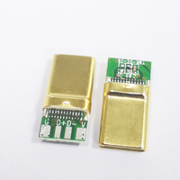 Connecteur mâle Type C USB 3.1, soudure USB 2.0 Type C Mâle 16Pin PCB A Plug LCP Blanc Connecteur