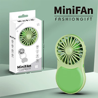 Ventilateur portable pliable USB à trois vitesses en plastique, idéal pour l'été, avec miroir de maquillage intégré