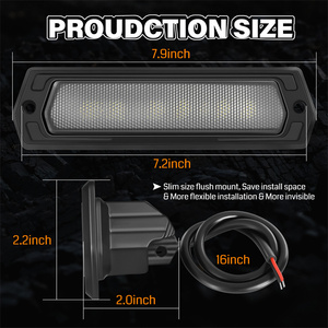 Feux de travail auxiliaires à faisceau large et diffuse, 6000K blanc, 60W, puissants, à montage encastré, pour voitures, marche arrière, secours - Product Image 2