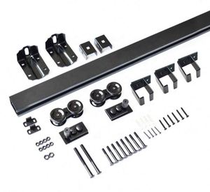 ชุดอุปกรณ์ประตูบานเลื่อนแบบโมเดิร์น WEKIS พร้อมรีโมทคอนโทรล สำหรับงานหนัก เคลือบสีดำด้วยผงเคลือบ พร้อมสกรูทองเหลือง เหล็ก และไม้ เหมาะสำหรับโรงแรม - Product Image 6