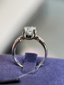 Anillo Clásico de Platino PT950 con Corte Brillante Redondo VVS2, Diamante Blanco Cultivado en Laboratorio, Anillo de Compromiso y Boda - Product Image 3