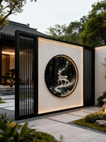 Paravent décoratif en alliage d'aluminium et acier inoxydable, gravé motif cerf, étanche, lumineux, fait main, design contemporain