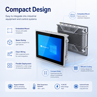 Computadora Industrial con Pantalla Táctil HMI de 10.4 Pulgadas, Doble LAN, COM, USB, HD, Soporte para Montaje en Pared, Compatible con Windows y Linux