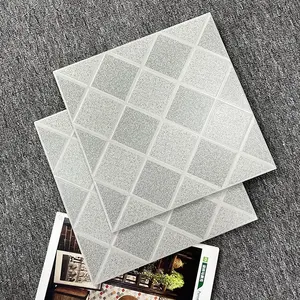 30 x 30 cm Matte Cement Grey Grid Pattern Porcelain Rustic Wall Ceramics Bathroom Floor Tile