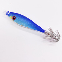 TG 7cm 4g Leurre de pêche phosphorescent pour calamar et seiche, type Egi, avec crochet et tube de soufflage, imitation crevette en bois