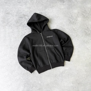 Clothing Manufacturers Custom All Print Stripe Design <b>Jackets</b> Zip up Hoodies <b>Pullover</b> Coat Streetwear Oversized Hoodie for <b>Men</b> - Product Image 1