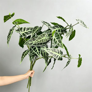 L-362 Hojas de <span class=keywords><strong>Begonia</strong></span> Artificiales al por Mayor, Hojas Verdes de Tallo Largo para Decoración de Arreglos Florales en Jarrones para Bodas y Hogar - Product Image 3