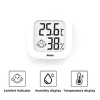 Termometer higrometer Digital LCD, termometer elektronik portabel Mini LCD untuk kamar bayi