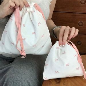 Biodegradable Butterfly Pattern Cotton Canvas <b>Pouch</b> Natural Color Cotton Muslin <b>Drawstring</b> <b>Pouch</b> With Cotton String - Product Image 3