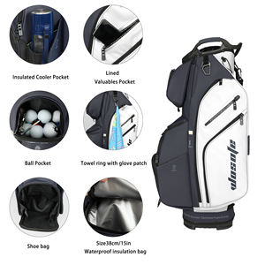 Venta al por mayor de fábrica de 14 vías superior impermeable portátil ligero logotipo personalizado PU cuero Unisex <span class=keywords><strong>Golf</strong></span> Cart Bag - Product Image 6