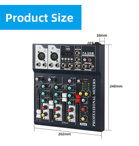 2024 vimi F4 New Arrival 4 kênh kỹ thuật số <span class=keywords><strong>Studio</strong></span> ghi âm âm thanh mixer với 48V Phantom điện Tai nghe màn hình - Product Image 4