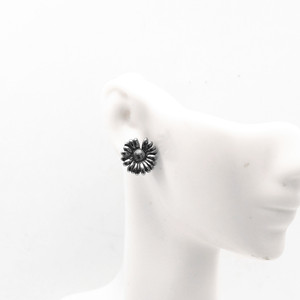 yunnique Flower <b>Stud</b> <b>Earrings</b> Titanium Steel <b>Black</b> Daisy Design For Men Women Fashion Jewelry - Product Image 4
