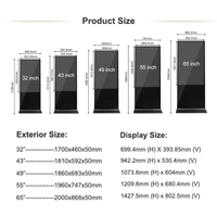 Afficheur numérique LCD tactile MIDA 4K, lecteur publicitaire sur pied, Android 13, haut-parleur intégré, support de table, 55 pouces