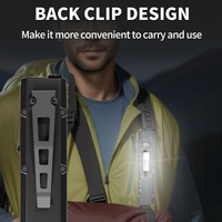Linterna LED EDC Roja y Morada de 1200 Lúmenes, Acero Inoxidable, Batería Integrada de 1000 mAh, Tipo Pluma, para Uso en Exteriores, Carga Tipo-C con Clip