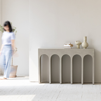 Console en béton, meubles nordiques anciens, Japandi, Wabi Sabi, Mobiliario Kast, meubles de salon, table console