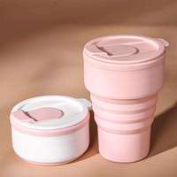 Mug de voyage pliable en silicone sans BPA pour l'extérieur, tasse à café portable pour les voyages, cadeau d'affaires, design minimaliste