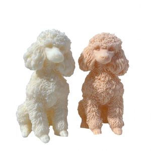 Molde de silicona 3D de cachorro adorable, molde grande de perro Teddy sentado para velas aromáticas, yeso, resina, cemento, jabón artesanal, chocolate y herramientas de repostería - Product Image 2