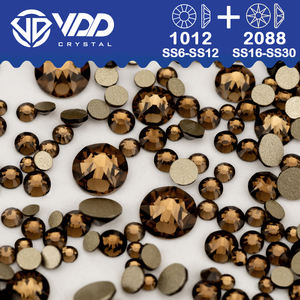 Vdd 008 Gerookte Topaas SS6-SS30 2088 Kristal Steentjes Hoge Kwaliteit 8 Grote 8 Kleine Platte Achterkant Steen Voor Diy Nail Art Decoratie - Product Image 2