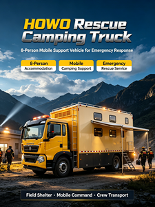 Camión de Camping Móvil Sinotruk Howo para 8-20 Personas, Vehículo de Rescate de Emergencia, Vehículo de Alojamiento de Campo en Venta - Product Image 1