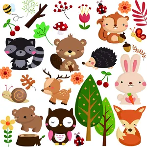 Decorative Cartoons And Trees Customized Child Room Animal Giraffe Wall Sticker