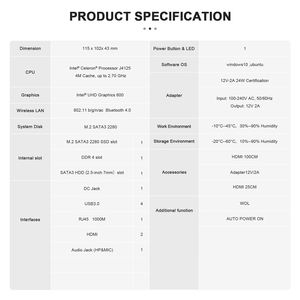 SOYEER Beelink GK Mini Win <span class=keywords><strong>11</strong></span> MINI PC In-tel J4125 8GB 128GB 256GB 5.8G WiFi 1000M LAN 4K GKMINI Mini PC - Product Image 3