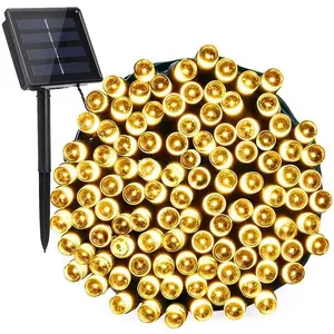 Güneş noel açık su geçirmez bahçe dize işıkları 72FT 200 LED Xmas Yard sundurma için 8 modları peri işıkları kamp dekorasyon