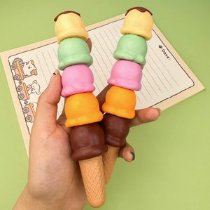 Vente en gros de stylo fluorescent à cône de crème glacée créative, série Maillard Color Cartoon Student Drawing Marking Notebook Pen - Product Image 1