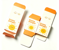 Boîte à cartes pliable jaune personnalisable avec graphique vierge, petit emballage pour accessoires, soins des lèvres, bibelots, artisanat fait main, boîte cadeau de vente au détail