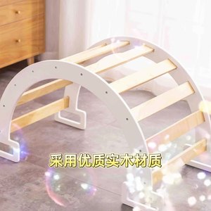 Estructura de Escalada de Madera Maciza para Niños con Tobogán, Forma Geométrica, Marca GQK, para Entrenamiento de Equilibrio en Interiores, Educación Infantil de 1 a 7 Años - Product Image 4