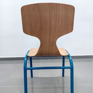 เก้าอี้โรงเรียน เบาะไม้ โครงเหล็ก สีฟ้า ทนทาน สำหรับเด็กนักเรียน - Product Image 4
