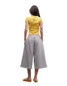 Pantalones Cortos <span class=keywords><strong>Bermuda</strong></span> de Pierna Ancha Transpirables de Tela de Rizo Personalizados para <span class=keywords><strong>Mujer</strong></span>, Pantalones Cortos Deportivos Casuales - Product Image 4