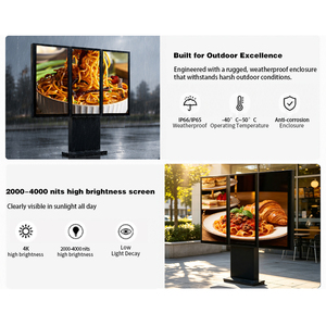 หน้าจอแอลซีดีแอนดรอยด์ 4K ขนาด 43 55 นิ้ว สำหรับร้านอาหารกลางแจ้ง ระบบคลาวด์ไดรฟ์ทรู ความสว่าง 3500nits ป้ายเมนูดิจิทัลกลางแจ้ง ป้ายดิจิทัลกลางแจ้ง - Product Image 3