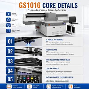 1016 UV Flatbed <b>Printer</b> 100x160cm Dual Head <b>White</b> Ink I3200 Acrylic Glass Metal Wood Leather PVC Digital Printing Machine - Product Image 2