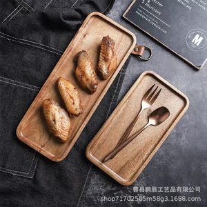 Bandeja Cuadrada de Madera de Acacia Pengzhan Crafts 30x20cm, Bandeja Resistente para Servir Alimentos, Uso Doméstico - Product Image 3